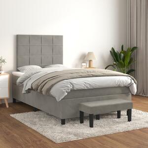 Box spring postel s matrací světle šedá 120 x 200 cm samet 3137833