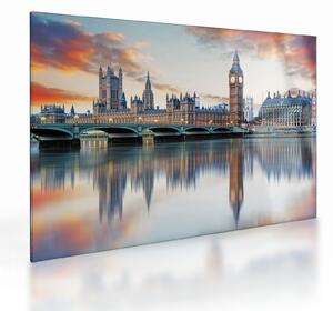 Skleněný obraz - Londýnské Houses of Parliament (70x50 cm)