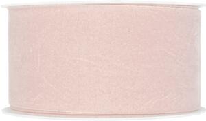 Stuha sametová VELUTTO pastelově růžová 40mm x 3m (8,- Kč/m)