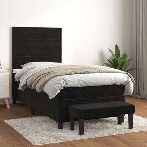 Box spring postel s matrací černá 80 x 200 cm samet 3137871
