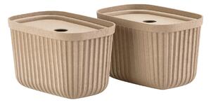 Zone Denmark Set dvou béžových papírových úložných boxů Pulp 23 x 15 cm