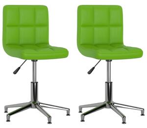 Otočné jídelní židle 2 ks zelené umělá kůže