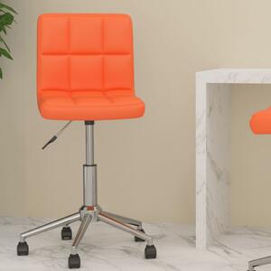 Otočná kancelářská židle oranžová umělá kůže