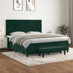 Box spring postel s matrací tmavě zelená 160x200 cm samet 3137914