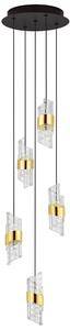 Černo-zlaté závěsné LED světlo Nova Luce Seneca 30 cm