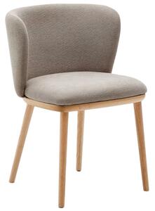 Světle hnědá jídelní židle Kave Home Ciselia s dřevěnou podnoží