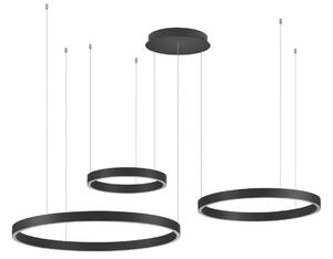 Černé kovové závěsné LED světlo Nova Luce Elowen 148 cm