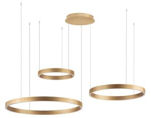 Zlaté kovové závěsné LED světlo Nova Luce Elowen 148 cm