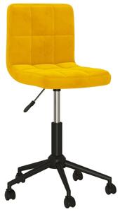 Otočná kancelářská židle hořčicově žlutá samet
