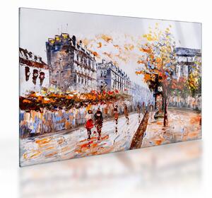 Skleněný obraz - Život ve městě (70x50 cm)