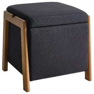 Úložný puf EDLAND Tkanina 45 cm Černá