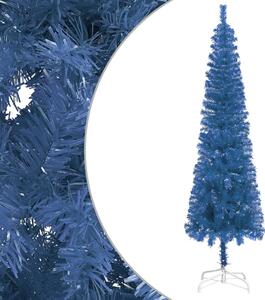 Úzký vánoční stromek s LED a sadou koulí modrý 240 cm