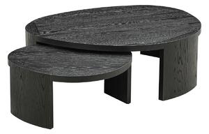 Set dvou černých dubových konferenčních stolků Richmond Navarino 114x90/70x64cm