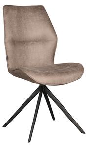 LABEL51 Dining chair Comfy - Taupe - Micro Suede - Zwart Onderstel