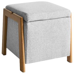 Úložný puf EDLAND Tkanina 45 cm Světle šedá