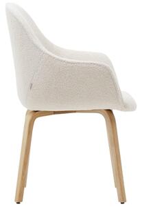 Bílá čalouněná jídelní židle Kave Home Aleli