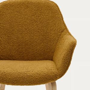 Hořčicově žlutá čalouněná jídelní židle Kave Home Aleli