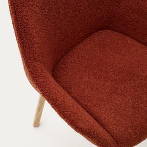 Červená čalouněná jídelní židle Kave Home Aleli