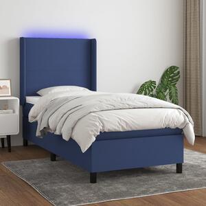 Box spring postel s matrací a LED modrá 80 x 200 cm textil 3138115