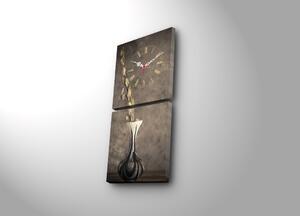 Hanah Home Obrazové nástěnné hodiny Váza 60x28 cm vícebarevné