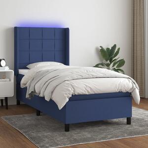 Box spring postel s matrací a LED modrá 80 x 200 cm textil 3138275