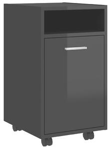Odkládací skříňka na kolečkách černá 33x38x60 cm dřevotříska