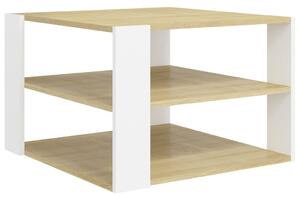 Konferenční stolek dub sonoma a bílý 60x60x40 cm dřevotříska