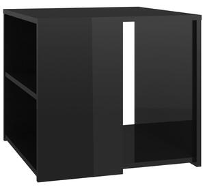 Odkládací stolek černý s vysokým leskem 50x50x45 cm dřevotříska
