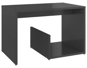 Odkládací stolek šedý s vysokým leskem 59x36x38 cm dřevotříska