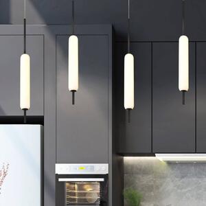 Quintiesse Závěsné světlo LED CUMBERLAND, černé, Ø 13 cm, kov/sklo, stmívatelný, Černá, Obývací pokoj / jídelna, kov, Moderní