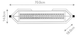 Quintiesse LED nástěnné světlo ESPADA, leštěný chrom Šířka 70 cm Kov IP44, stmívatelný, Chrom / stříbro, Koupelna, Hliník, Moderní