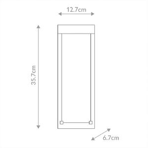 Quintiesse LED venkovní nástěnné svítidlo KABO, černé, výška 36 cm, kov, IP44, stmívatelný, Černá, kov, Moderní