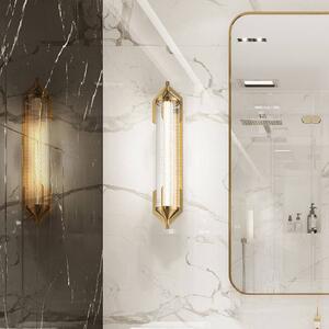 Quintiesse LED nástěnné světlo ESPADA zlatá kartáčovaná Šířka 70 cm Kov IP44, stmívatelný, Mosaz / zlato, Koupelna, Hliník, Moderní