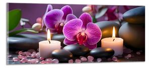 Obraz na plátně Orchideje se svíčkami