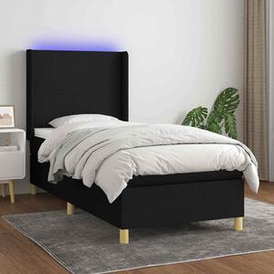 Box spring postel s matrací a LED černá 80 x 200 cm textil 3138671