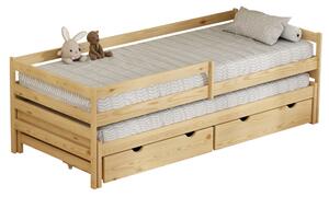 Dětská postel 90 x 200 cm s přistýlkou Esperabamos 1 (přírodní) (s rošty) (s úl. prostorem)
