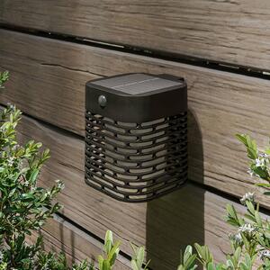 Philips Solární nástěnné svítidlo LED Hara, černé, se senzorem, IP44, Černá, Plast