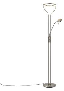 Moderní stojací lampa ocel s ramenem na čtení vč. LED a stmívače - Divo