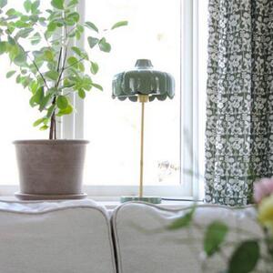 PR Home Stolní lampa Wells, zelená/zlatá, výška 50 cm, Zelená, Obývací pokoj / jídelna, kov