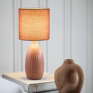 PR Home Stolní lampa Uno, rezavě červená, výška 37 cm, textil/keramika, Červená, Obývací pokoj / jídelna, Keramika, Moderní