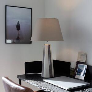 PR Home Stolní lampa Leya, hnědá/bílá, výška 54 cm kov/látka, Hnědá / rez, Obývací pokoj / jídelna, Keramika, Moderní