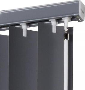 Unyqoos® Intensions, vertikální žaluzie z PVC, šířka lamely 89 mm – tmavě šedá barva, rozměry 250 x 180 cm, včetně montážové lišty, vhodné do koupelny, kuchyně a kanceláře