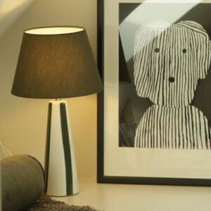 PR Home Stolní lampa Leya, zelená/bílá, výška 54 cm, kov/látka, Zelená, Obývací pokoj / jídelna, Keramika, Moderní