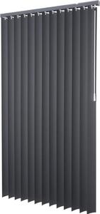 Unyqoos® Intensions, vertikální žaluzie z PVC, šířka lamely 89 mm – tmavě šedá barva, rozměry 250 x 180 cm, včetně montážové lišty, vhodné do koupelny, kuchyně a kanceláře