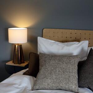 PR Home Stolní lampa Aira, výška 50 cm, mosazná/bílá, Mosaz / zlato, Obývací pokoj / jídelna, kov
