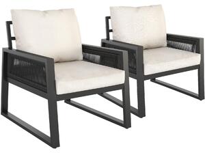 Tectake® Hliníkový zahradní set Captive v provazovém designu