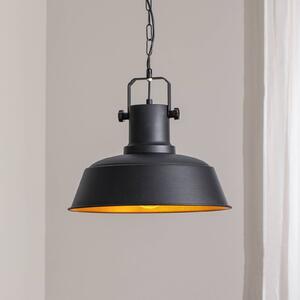 ROYALTECH Závěsné svítidlo Orema, černé, Ø 40 cm, kov, E27, stmívatelný, Černá, Obývací pokoj / jídelna, kov, Vintage