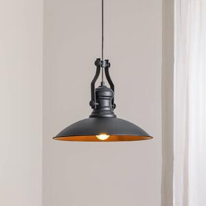ROYALTECH Závěsné svítidlo Fimda, černá barva, Ø 41 cm, kov, E27, stmívatelný, Černá, Obývací pokoj / jídelna, kov