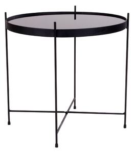 House Nordic Konferenční stolek Venezia (Konferenční stolek z černé práškově lakované oceli se sklem\nø48xh48cm)