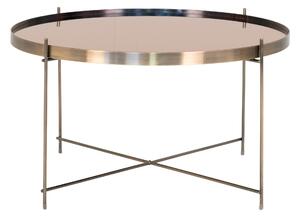 House Nordic Konferenční stolek Venezia (Konferenční stolek z oceli v barvě mosazi se sklem\nø70xh40cm)